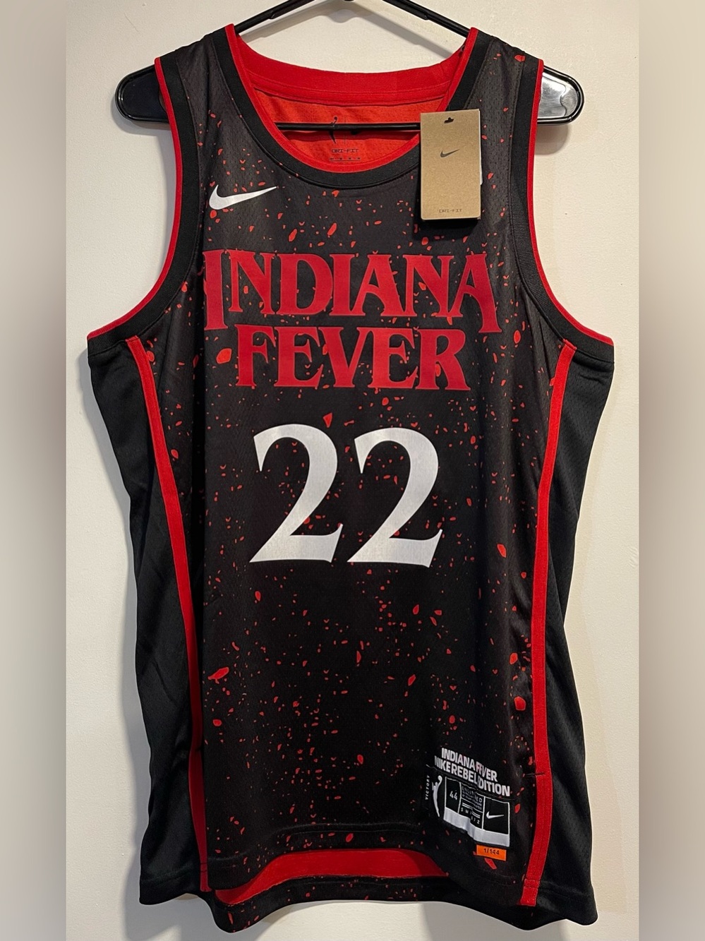 Red and Black Indiana Fever Caitlin Clark Dri-Fit Nike Jersey
